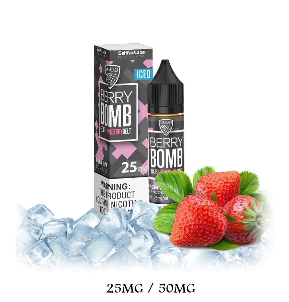 VGOD Berry Bomb Iced Nic Salt 30ml 25mg 50mg strawberry menthol vape juice